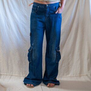 vintage 90s KIK GIRL baggy cargo jeans / 30x34